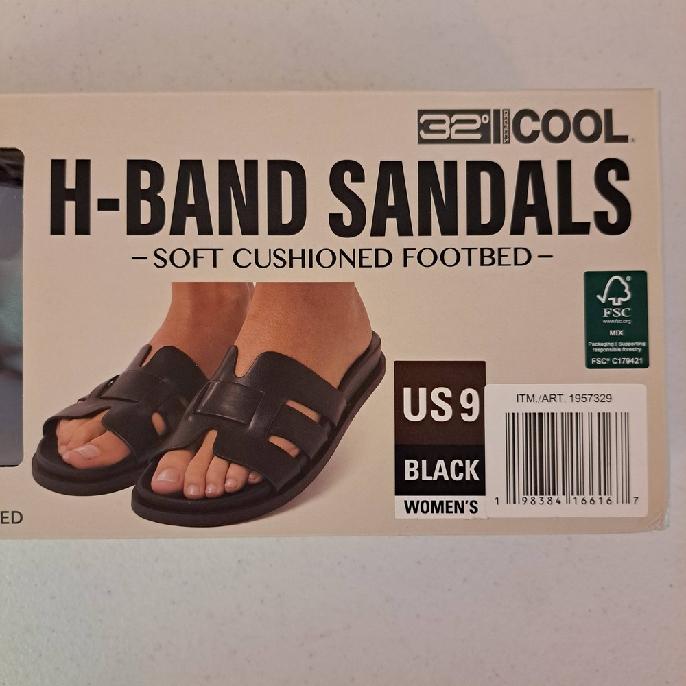 32 Degrees Black Slide Sandals - Picture 13 of 14